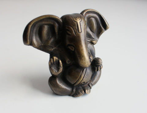 Blessing Ganesha Brass Statue 2.8 Inch