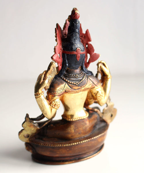 Gold Plated Saraswati Statue 6 Inch