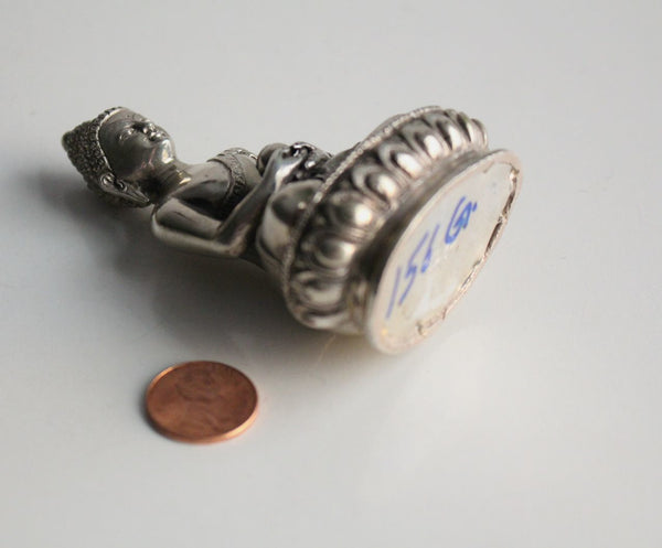 Silver Sterling Amitabha Buddha Statue 8.5cm