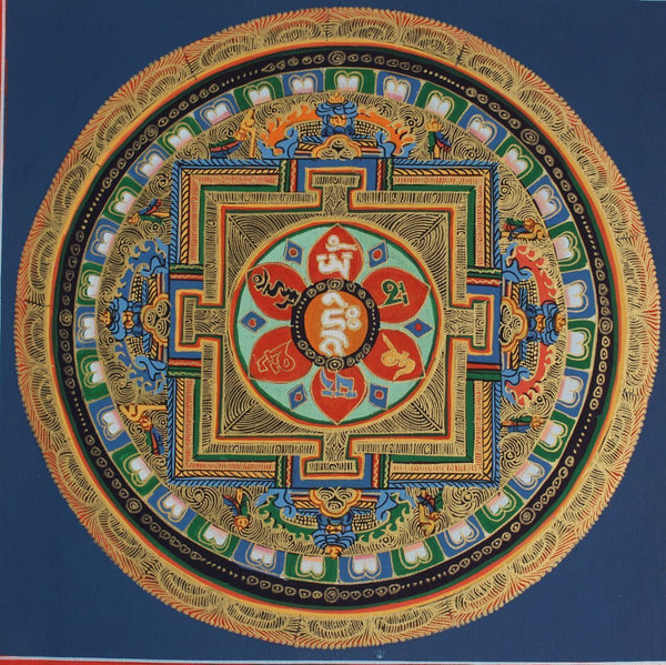 Om Mani Mantra Mandala Thangka