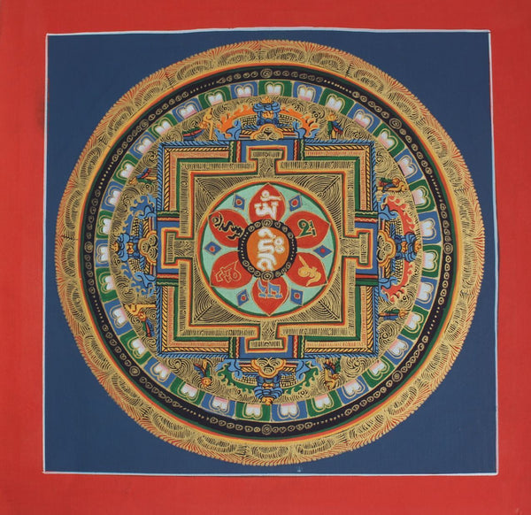 Om Mani Mantra Mandala Thangka