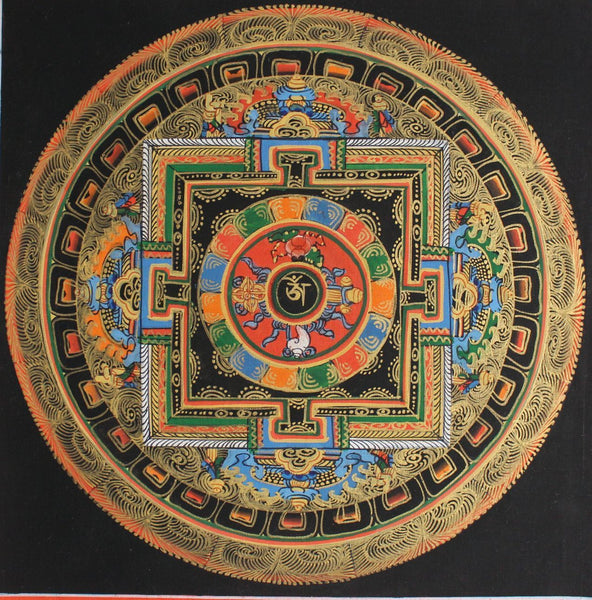 Tibetan Om Mandala Thangka