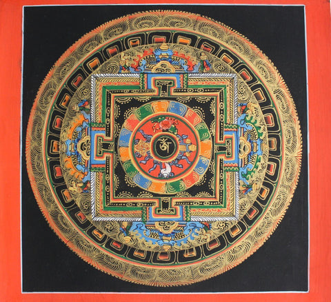 Tibetan Om Mandala Thangka