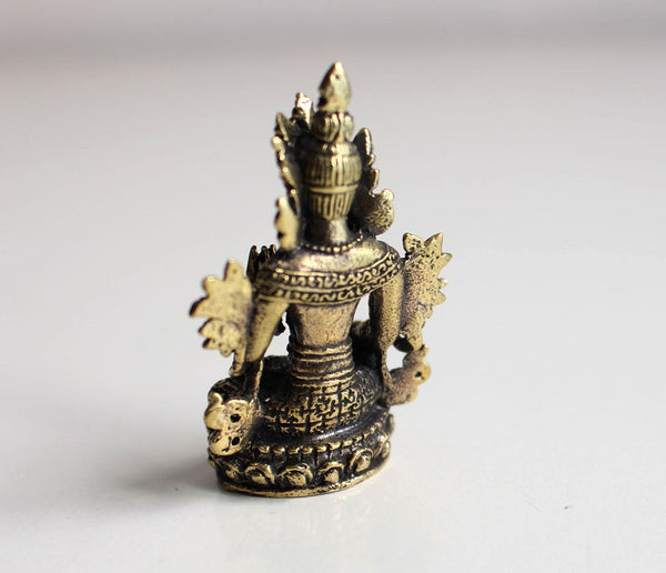 Tiny White Tara Brass Statue 2 Inch, 3 Sets