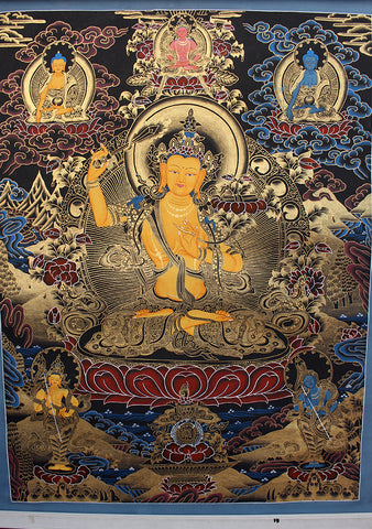 Blue Manjushree Thangka Painting