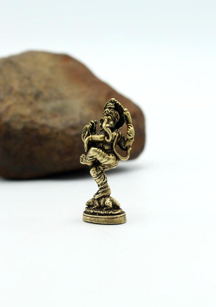 Dancing Ganesha Brass Mini Statue 10 Sets