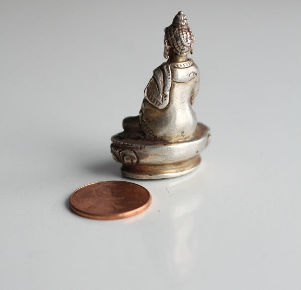 Sterling Silver Tiny Amoghasiddhi Buddha Statue