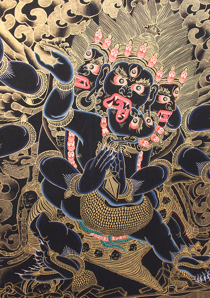 Black Heruka Thangka Painting