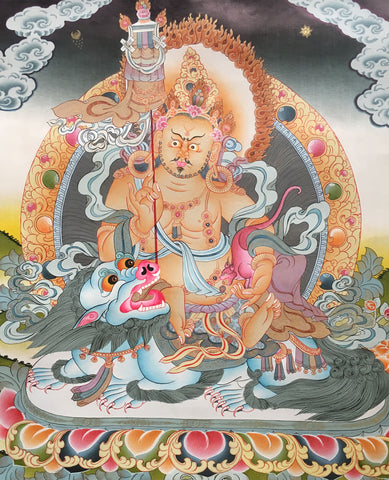 Tibetan Zambala Thangka 52x40cm, Tibetan thangka of Zambala NTH88